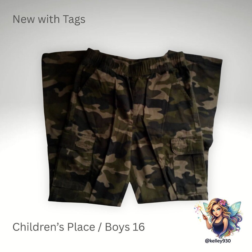 The Children’s Place Boys Camouflage Jogger Pants Size 16 NWT